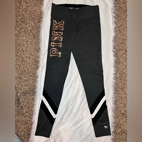 PINK sequin leggings NEW - Picture 1 of 3